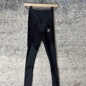 Savage X Fenty Sport Leggings Womens XS Black Wasteland Velvet High Waisted Yoga